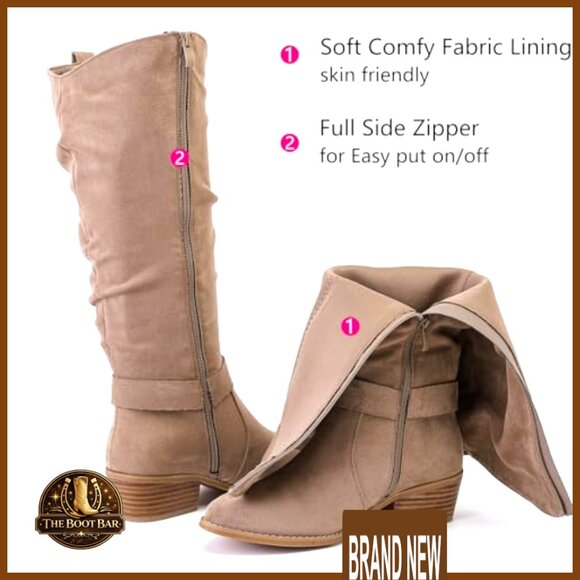 Extra Wide Calf Knee High Boots with Memory Foam, Size Runs Large - Picture 4 of 7